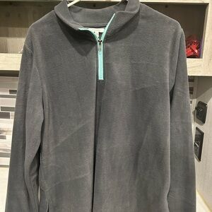 Maurices Gray Fleece Pullover with Aqua Zipper